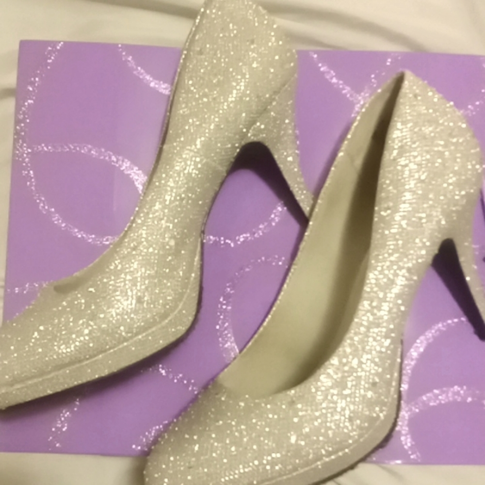 Hot tomato holographic high heels